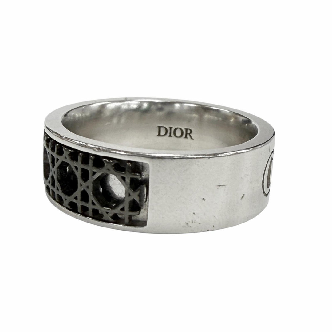 美品▼DIOR ディオール オム 25-26AW R2425HOMST カナージュ AG925 BTS ジミン着用 リング 指輪 シルバー XS JP16号 箱付き 重量7.1g