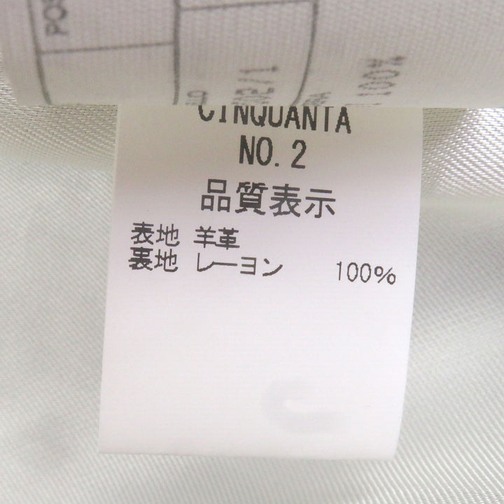 極美品□CINQUAΝΤΑ チンクアンタ H502 羊革 スタンドカラー シングルライダース レザージャケット ネイビー 44 イタリア製 正規品