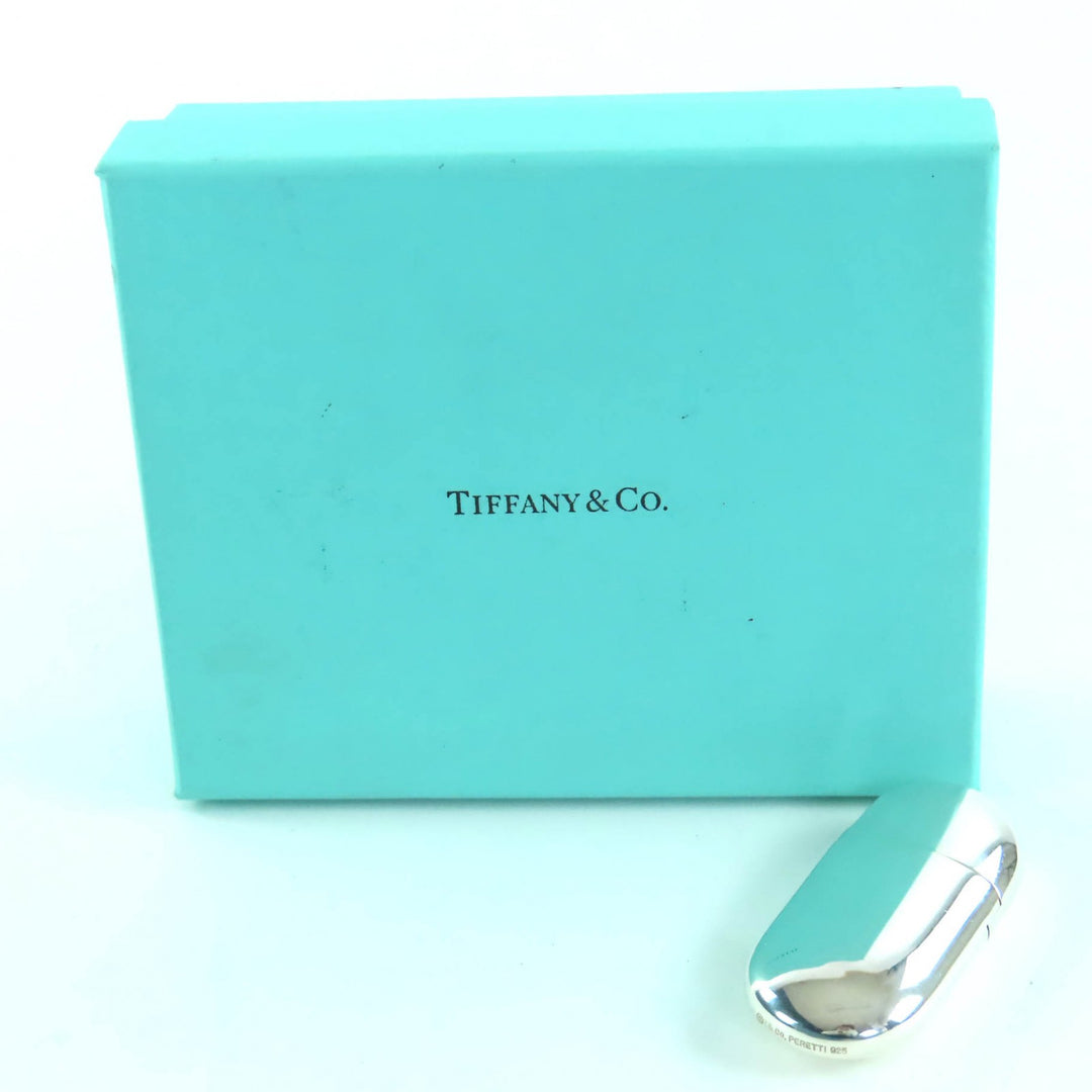 美品◇TIFFANY&amp;Co. ティファニー ビーンズ エルサ ペレッティ SV925 ロゴ刻印入 ローラー式 オイル ライター シルバー 箱付 重量55.94g