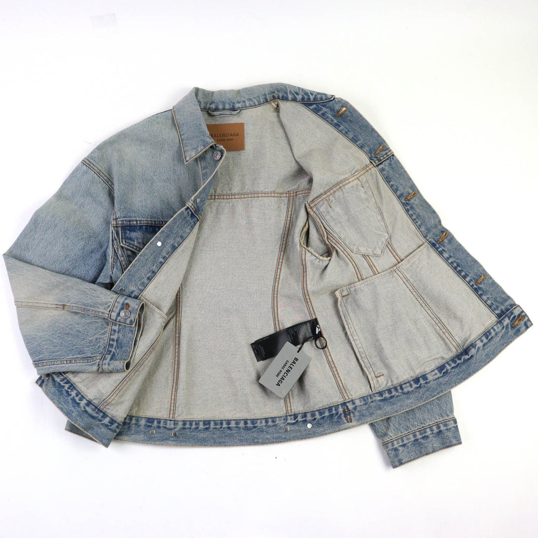 未使用品◇BALENCIAGA バレンシアガ 24SS 773776 Hourglass Denim Jacket コットン100％ ジャケット インディゴブルー 36 日本製 正規品