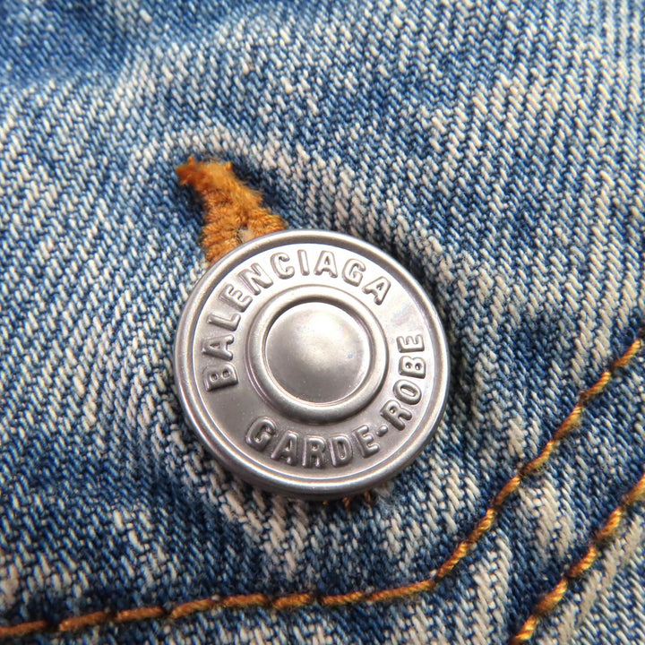 未使用品◇BALENCIAGA バレンシアガ 24SS 773776 Hourglass Denim Jacket コットン100％ ジャケット インディゴブルー 36 日本製 正規品