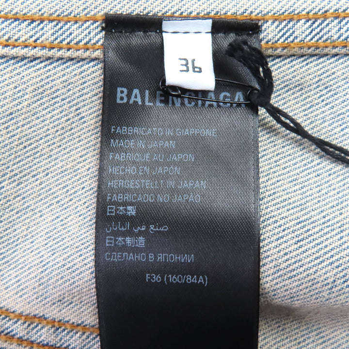 未使用品◇BALENCIAGA バレンシアガ 24SS 773776 Hourglass Denim Jacket コットン100％ ジャケット インディゴブルー 36 日本製 正規品
