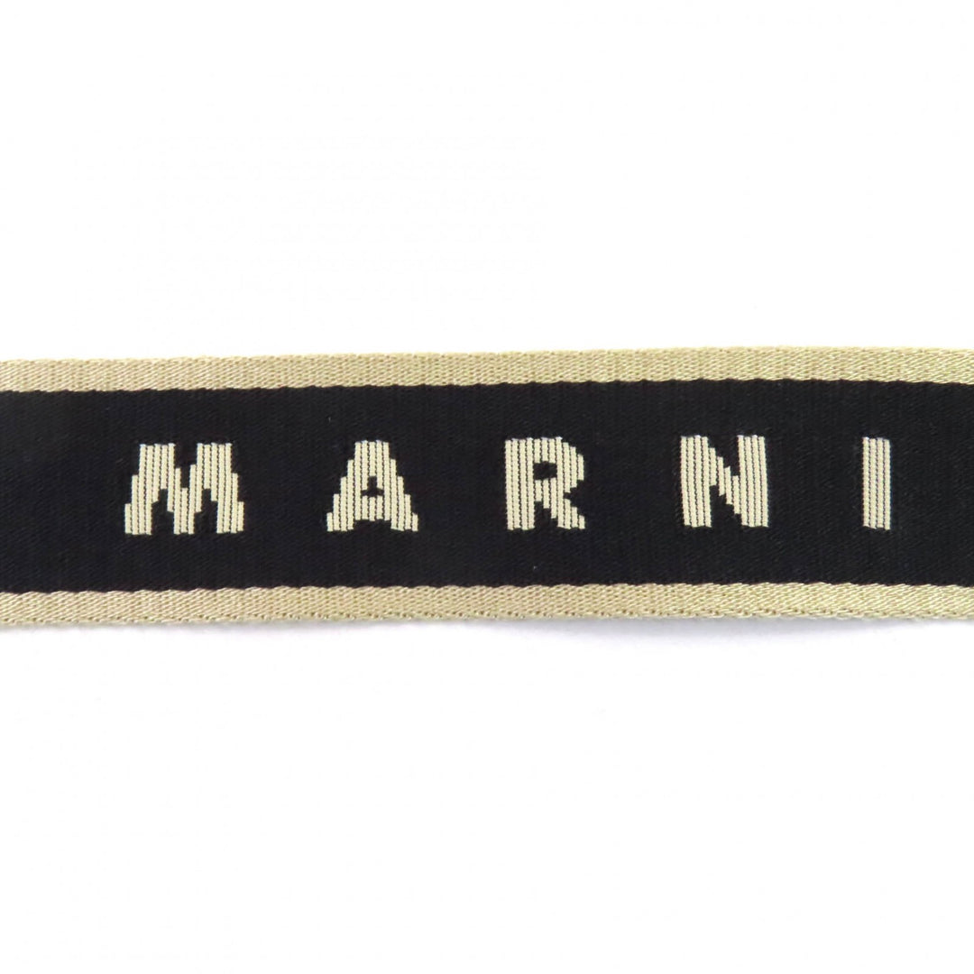 美品◇MARNI マルニ SBMP0128U0 ロゴストラップ ベイバッグ 斜め掛け レザー ショルダーバッグ ブラック 保存袋付 イタリア製 レディース