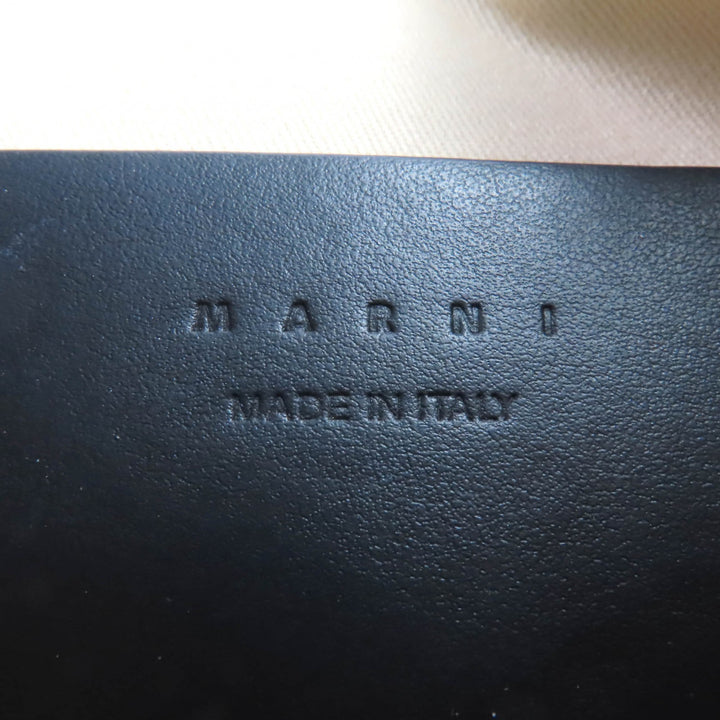 美品◇MARNI マルニ SBMP0128U0 ロゴストラップ ベイバッグ 斜め掛け レザー ショルダーバッグ ブラック 保存袋付 イタリア製 レディース