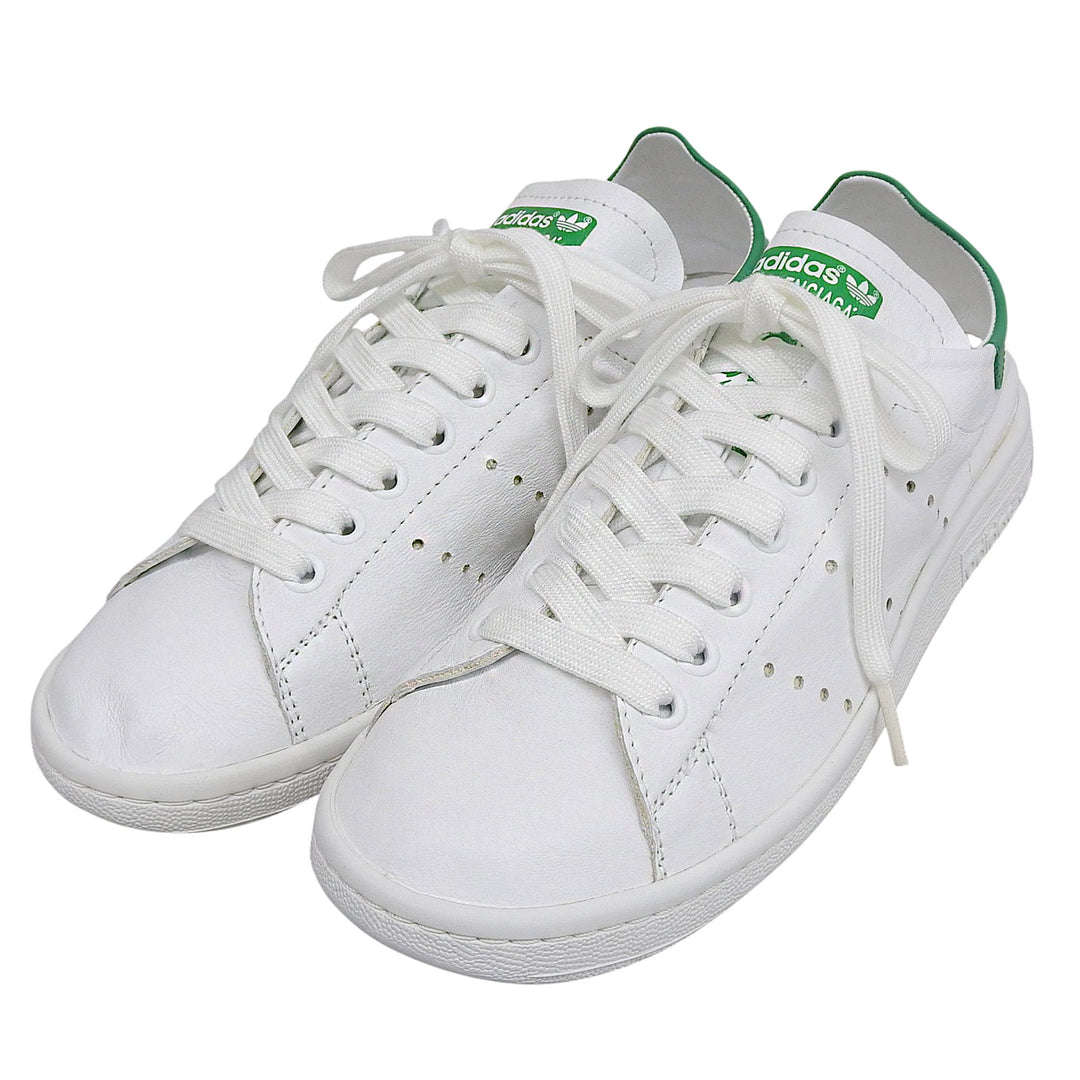 未使用品▲BALENCIAGA×adidas バレンシアガ×アディダス 721836 スタンスミス レザー ローカットスニーカー ホワイト 24.5 箱・保存袋付