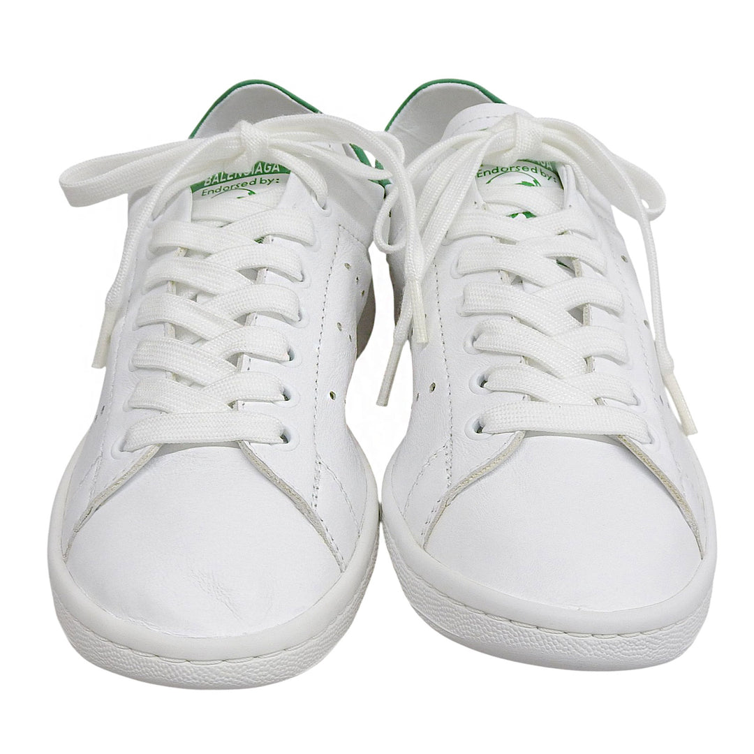 未使用品▲BALENCIAGA×adidas バレンシアガ×アディダス 721836 スタンスミス レザー ローカットスニーカー ホワイト 24.5 箱・保存袋付