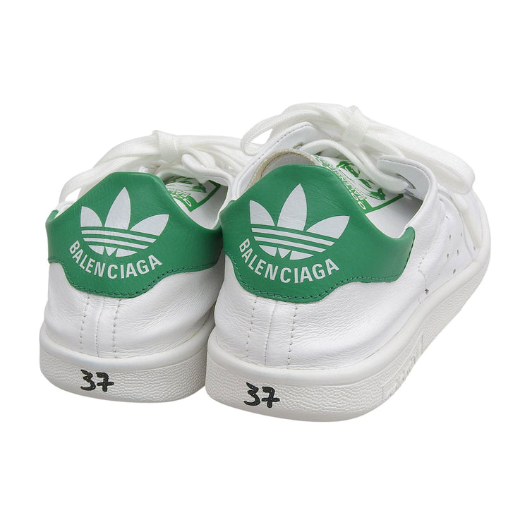 未使用品▲BALENCIAGA×adidas バレンシアガ×アディダス 721836 スタンスミス レザー ローカットスニーカー ホワイト 24.5 箱・保存袋付