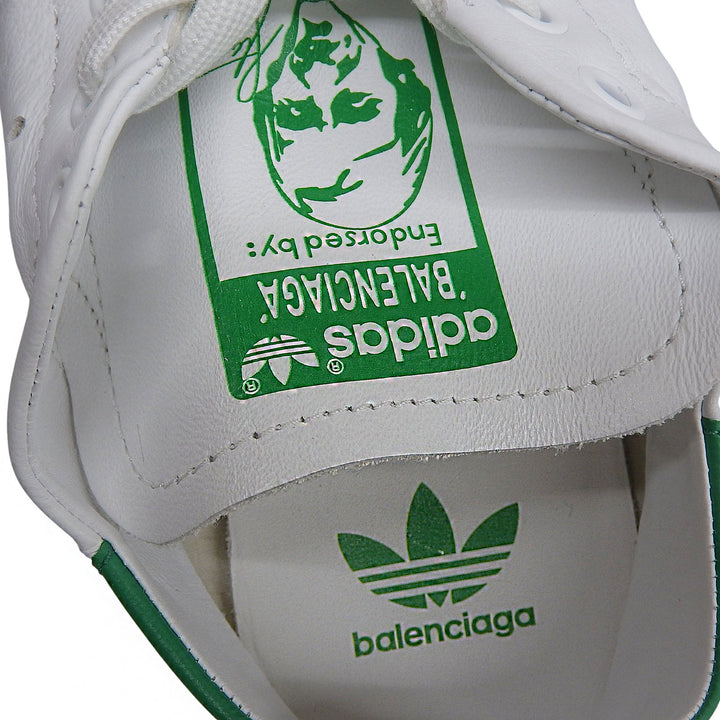 未使用品▲BALENCIAGA×adidas バレンシアガ×アディダス 721836 スタンスミス レザー ローカットスニーカー ホワイト 24.5 箱・保存袋付