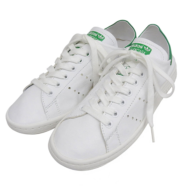 未使用品▲BALENCIAGA×adidas バレンシアガ×アディダス 721836 スタンスミス レザー ローカットスニーカー ホワイト 24.5 箱・保存袋付