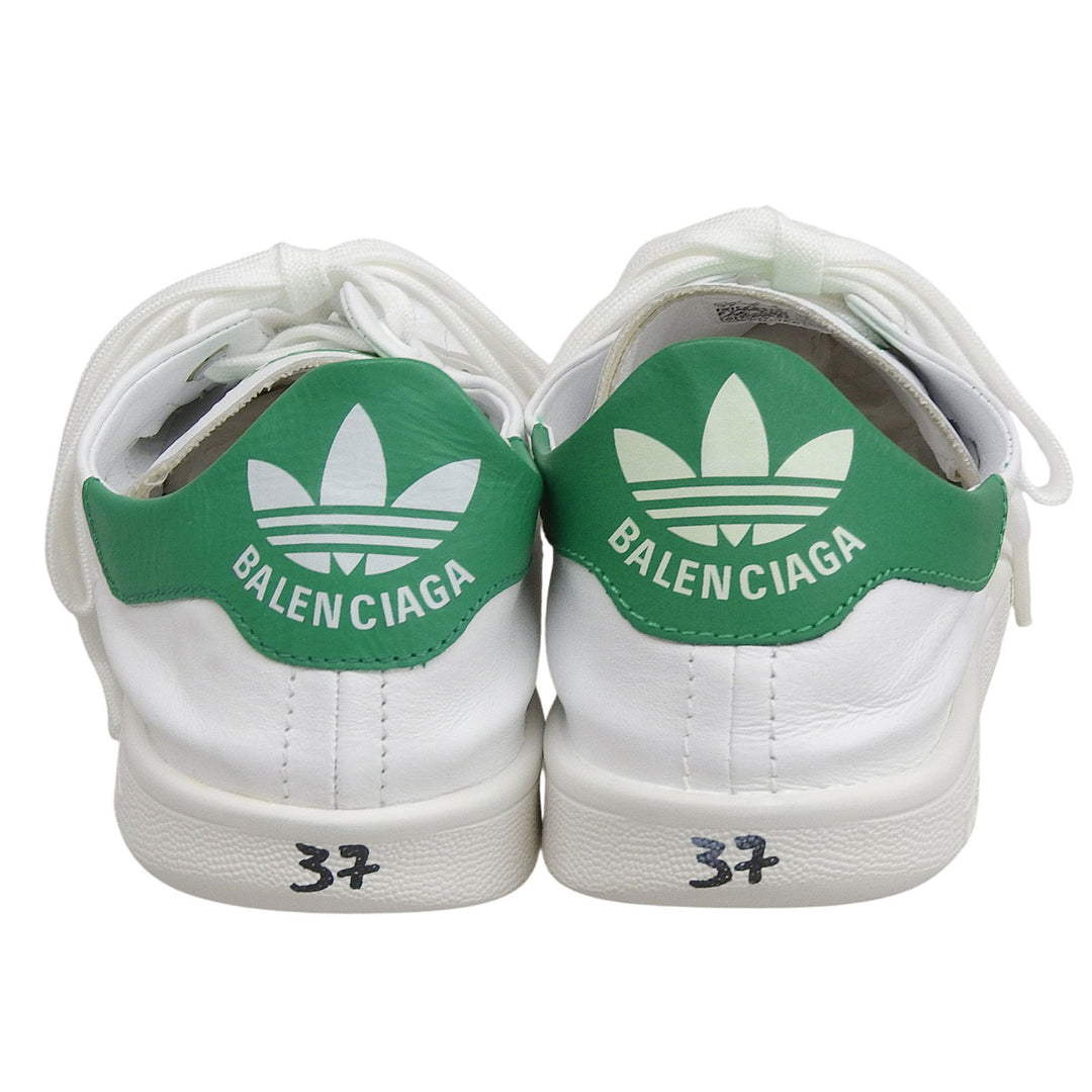 未使用品▲BALENCIAGA×adidas バレンシアガ×アディダス 721836 スタンスミス レザー ローカットスニーカー ホワイト 24.5 箱・保存袋付