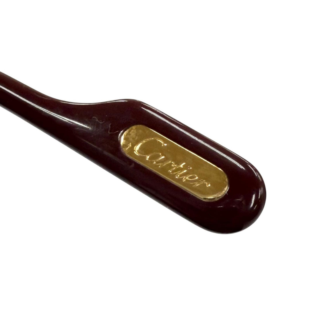 良品▼Cartier カルティエ トリニティ ツーブリッジ メガネ 眼鏡 アイウェア シルバー ボルドー 59□12 135 度入り フランス製 メンズ