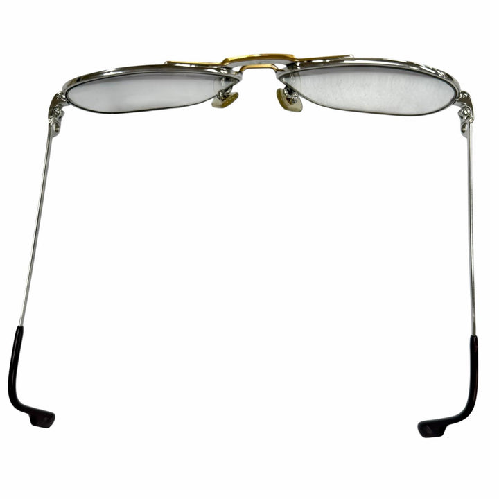 良品▼Cartier カルティエ トリニティ ツーブリッジ メガネ 眼鏡 アイウェア シルバー ボルドー 59□12 135 度入り フランス製 メンズ
