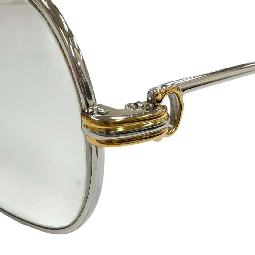 良品▼Cartier カルティエ トリニティ ツーブリッジ メガネ 眼鏡 アイウェア シルバー ボルドー 59□12 135 度入り フランス製 メンズ