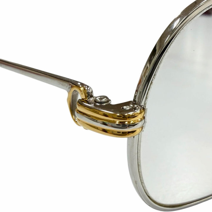 良品▼Cartier カルティエ トリニティ ツーブリッジ メガネ 眼鏡 アイウェア シルバー ボルドー 59□12 135 度入り フランス製 メンズ