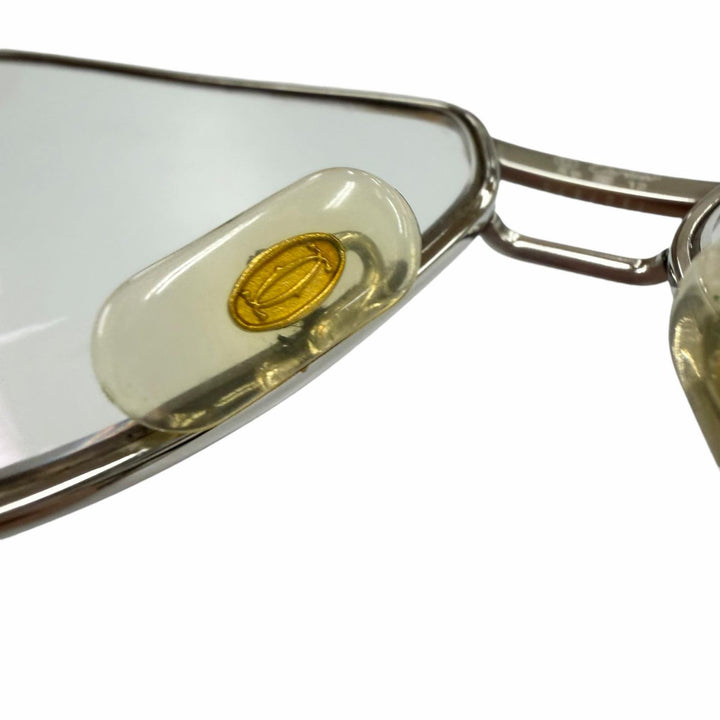 良品▼Cartier カルティエ トリニティ ツーブリッジ メガネ 眼鏡 アイウェア シルバー ボルドー 59□12 135 度入り フランス製 メンズ