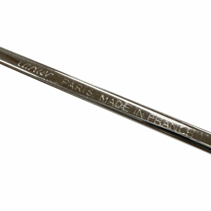 良品▼Cartier カルティエ トリニティ ツーブリッジ メガネ 眼鏡 アイウェア シルバー ボルドー 59□12 135 度入り フランス製 メンズ