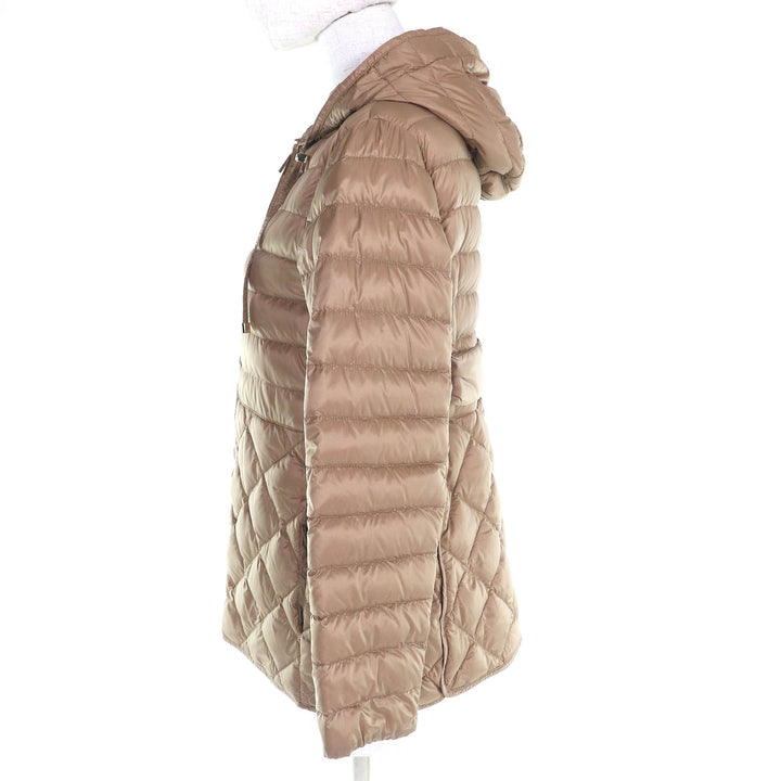 美品△Max Mara The Cube マックスマーラ ザキューブ 94810607 バックベルト付き キルティング ダウンジャケット ブラウン 34 正規品