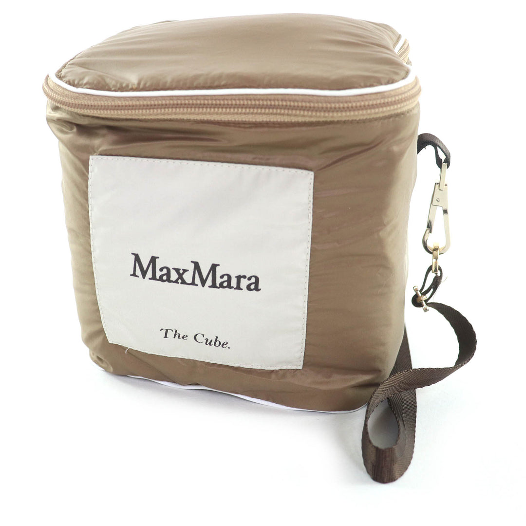 美品△Max Mara The Cube マックスマーラ ザキューブ 94810607 バックベルト付き キルティング ダウンジャケット ブラウン 34 正規品