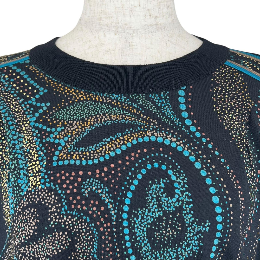 極美品▲LEONARD FASHION レオナール ファッション ウール シルク混 総柄 プルオーバー ニット マルチカラー L 日本製 正規品 レディース