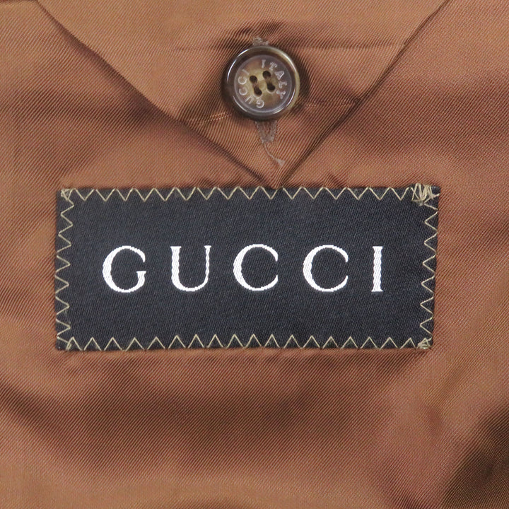 極美品□GUCCI グッチ ヴィンテージ トムフォード初期 チェック柄 ロゴボタン シングル テーラードジャケット ブレザー 46 メンズ