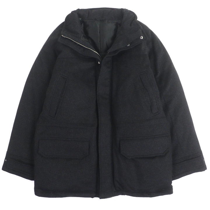 良品▼ALFRED DUNHILL アルフレッド ダンヒル カシミヤ100% ダブルジップアップ ダウンコート ダークグレー M イタリア製 正規品 メンズ