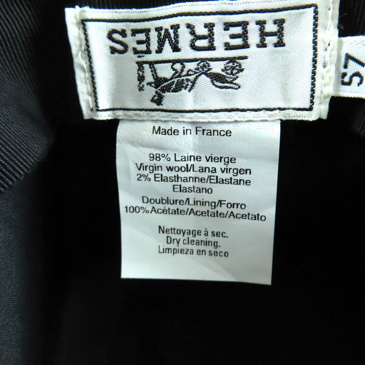 美品★HERMES エルメス H刺繍入り バケットハット ハット 帽子 ブラウン 57 フランス製 レディース