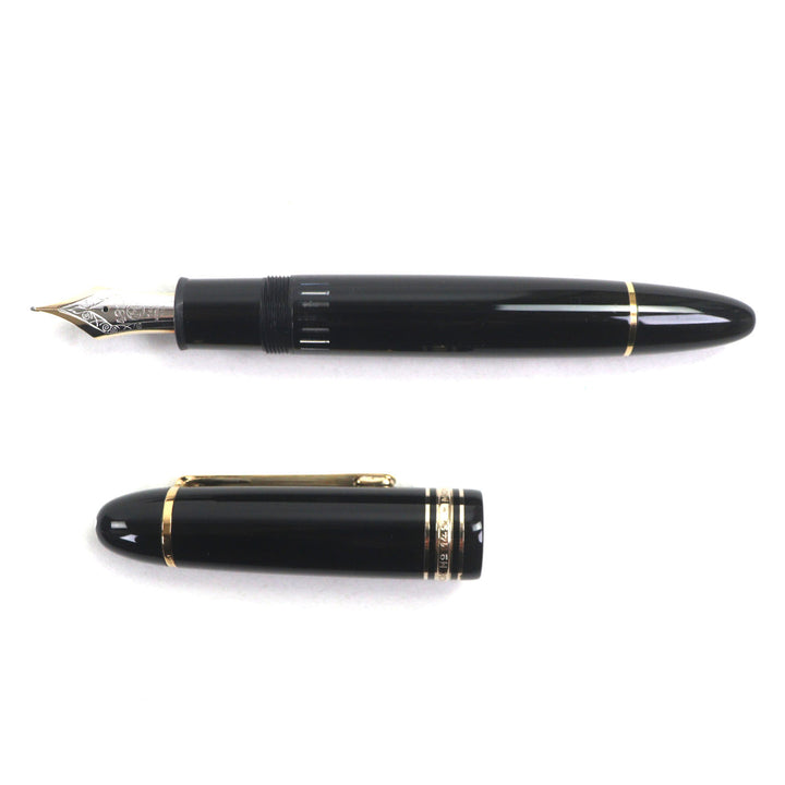 極美品▼MONTBLANC モンブラン マイスターシュテュック 149 ペン先14K Fニブ ホワイトスター 万年筆 ブラック ゴールド ドイツ製 メンズ