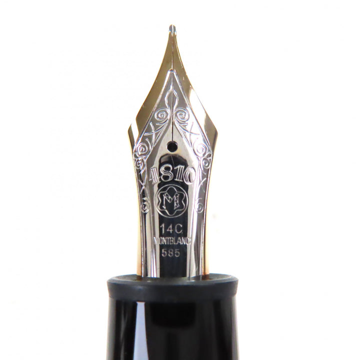 極美品▼MONTBLANC モンブラン マイスターシュテュック 149 ペン先14K Fニブ ホワイトスター 万年筆 ブラック ゴールド ドイツ製 メンズ