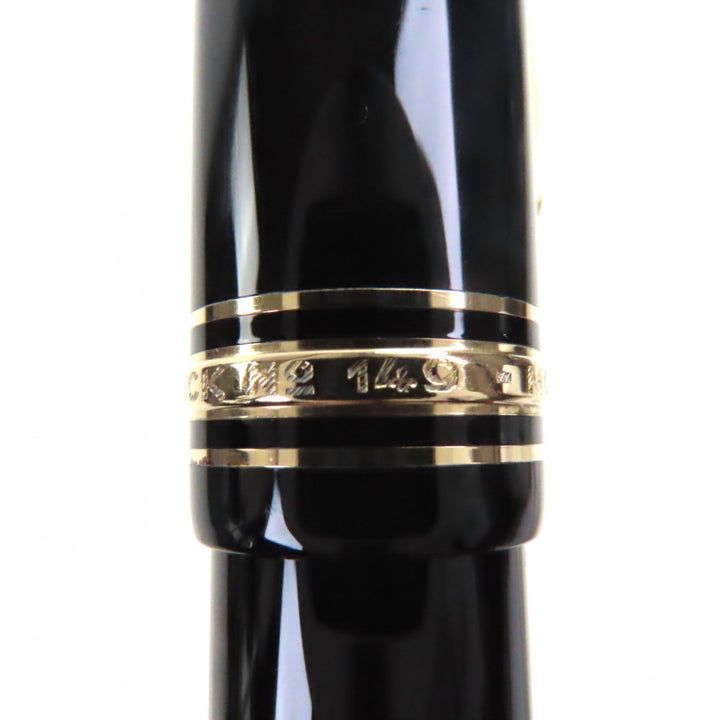 極美品▼MONTBLANC モンブラン マイスターシュテュック 149 ペン先14K Fニブ ホワイトスター 万年筆 ブラック ゴールド ドイツ製 メンズ