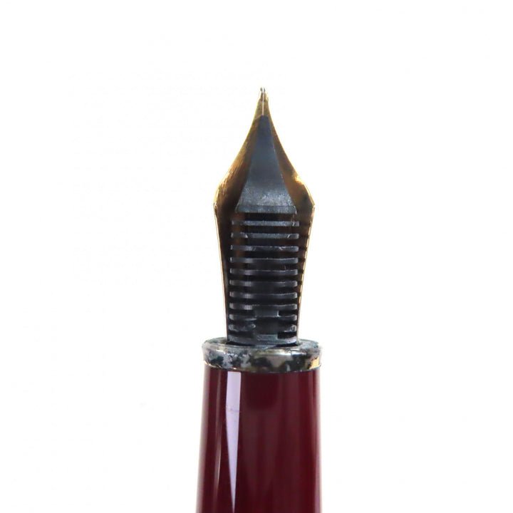 良品▼MONTBLANC モンブラン マイスターシュテュック クラシック ペン先18K Fニブ ホワイトスター 万年筆 ボルドー ゴールド ドイツ製