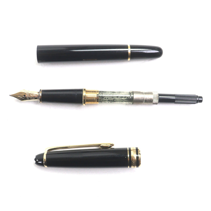 良品▼MONTBLANC モンブラン マイスターシュテュック クラシック ペン先14K Mニブ ホワイトスター 万年筆 ブラック ゴールド ドイツ製