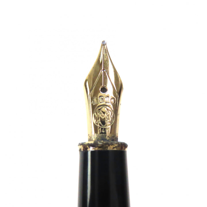 良品▼MONTBLANC モンブラン マイスターシュテュック クラシック ペン先14K Mニブ ホワイトスター 万年筆 ブラック ゴールド ドイツ製