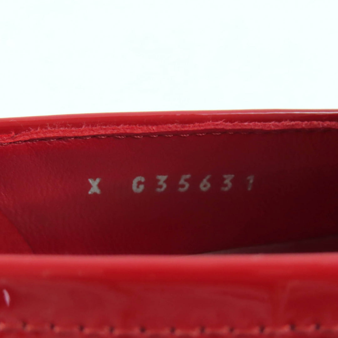 未使用品◇CHANEL シャネル G35631 ココマークパーツ付 パテントレザー チェーン ローファー 赤 シルバー金具 35 イタリア製 レディース