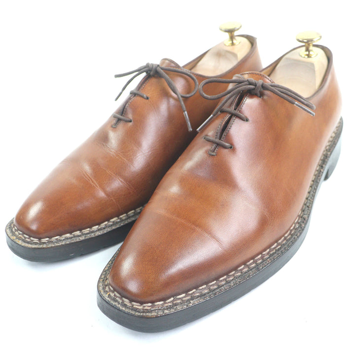 美品□Berluti ベルルッティ アレッサンドロ レザー オルガ期 初期 ノルベジェーゼ製法 ホールカット ドレスシューズ ブラウン 8 メンズ