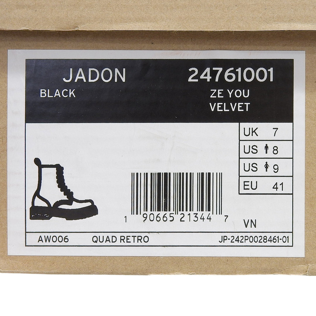 未使用品▲Dr.Martens ドクターマーチン 24761001 JADON ジェイドン ベルベット プラットフォーム ブーツ 8ホール ショートブーツ UK7