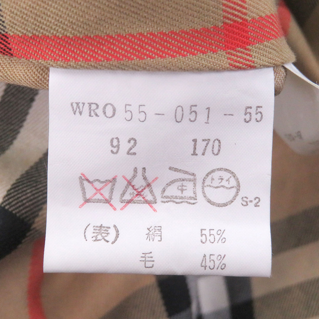 美品□Burberrys バーバリー ヴィンテージ シルク混 ノバチェック柄 カシミヤライナー付き ステンカラーコート スプリングコート 92-170