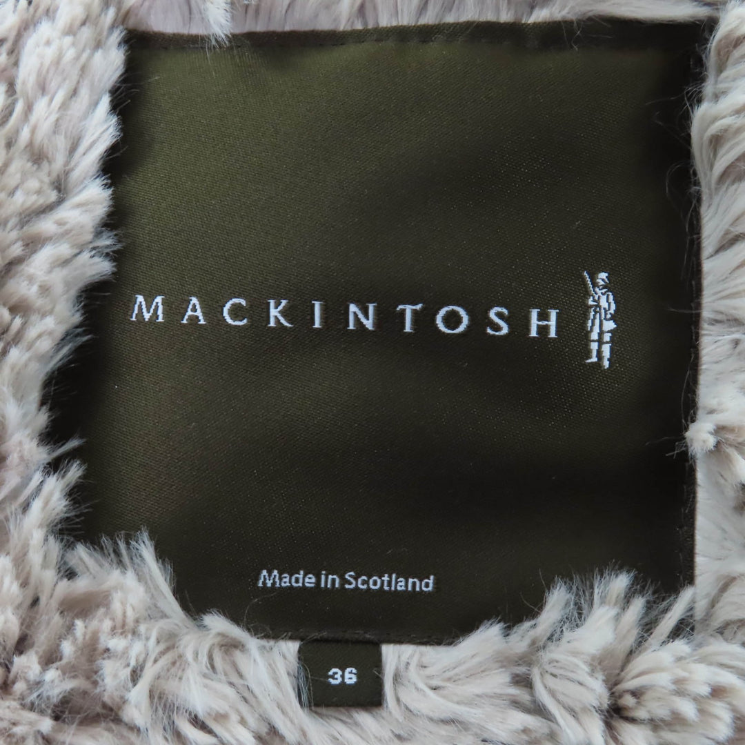 美品☆Mackintosh マッキントッシュ ロゴボタン・フード付 中綿入り キルティング コート ベージュ 36 正規品 レディース