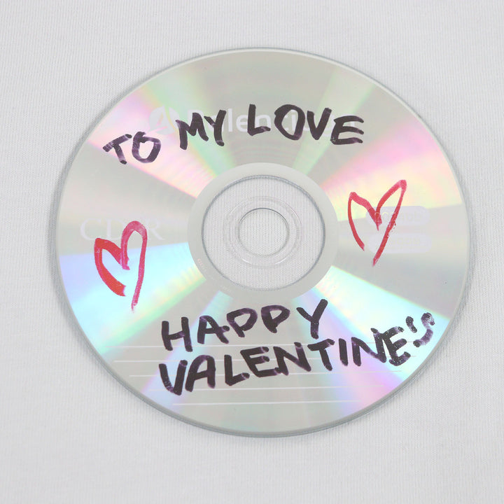 極美品□BALENCIAGA バレンシアガ 24SS 764235 コットン100％ VALENTINE CD T-Shirt 半袖Ｔシャツ カットソー グレー系 L 正規品 メンズ