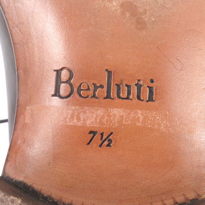 美品□Berluti ベルルッティ ラッソ レザー オルガ期 パティーヌ ドレスシューズ レースアップシューズ ブラウン 7.5 メンズ オススメ◎