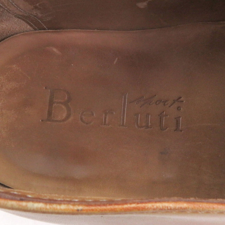 美品□Berluti ベルルッティ ウルティマ レザー オルガ期 パティーヌ スクエアトゥ ドレスシューズ レースアップシューズ ライトブラウン 7