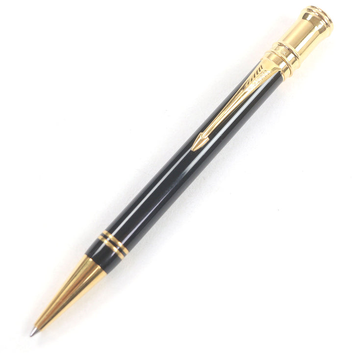 良品□PARKER パーカー デュオフィールド ブラックGT ツイスト式 ボールペン 筆記用具 ブラック ゴールド 英国製 メンズ 筆記確認済み