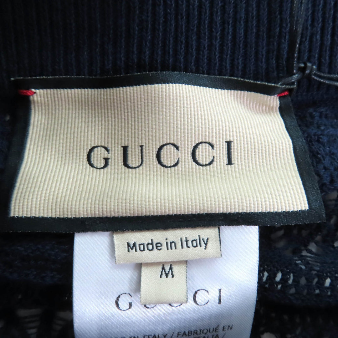 未使用品◇GUCCI グッチ 23SS 743289 コットン ペチコート付き ひざ丈 総レーススカート ダークネイビー M イタリア製 正規品 レディース