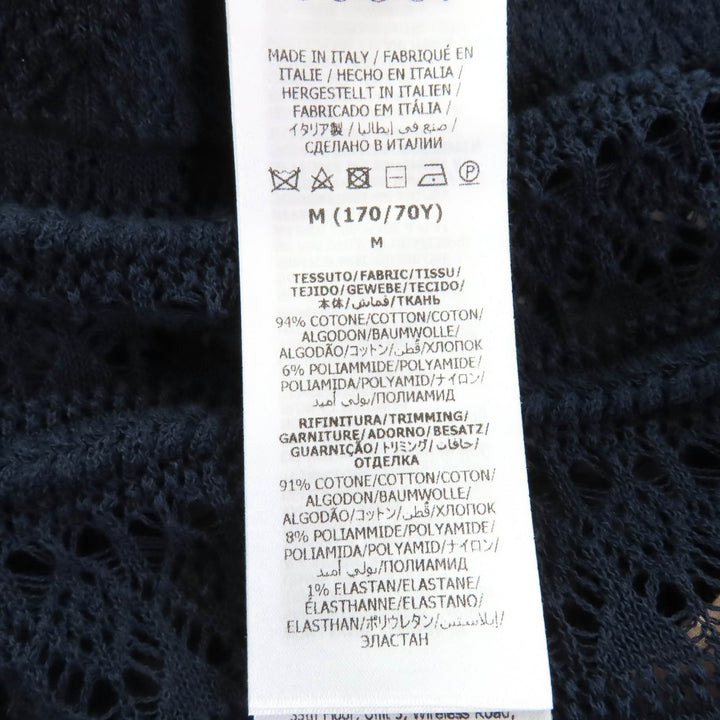 未使用品◇GUCCI グッチ 23SS 743289 コットン ペチコート付き ひざ丈 総レーススカート ダークネイビー M イタリア製 正規品 レディース