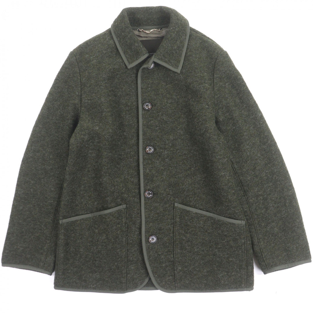 極美品▼MACKINTOSH LONDON マッキントッシュ ロンドン G1F-14-410-74 ウール65% ロゴ入ボタン スライバージャージーブルゾン 40 正規品