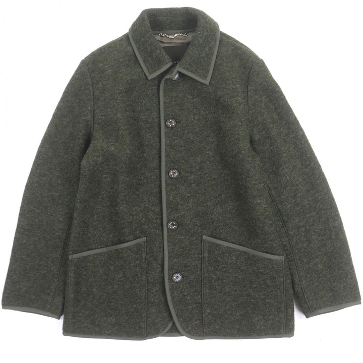極美品▼MACKINTOSH LONDON マッキントッシュ ロンドン G1F-14-410-74 ウール65% ロゴ入ボタン スライバージャージーブルゾン 40 正規品