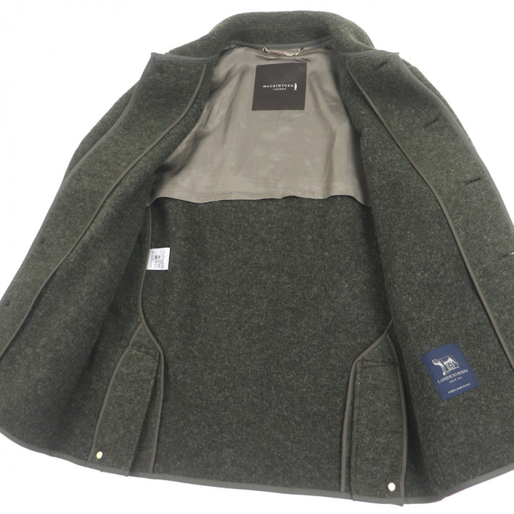 極美品▼MACKINTOSH LONDON マッキントッシュ ロンドン G1F-14-410-74 ウール65% ロゴ入ボタン スライバージャージーブルゾン 40 正規品
