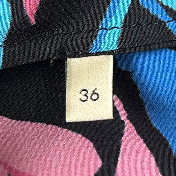 美品▲GUCCI グッチ 21SS 643269 Ken Scott シルク100％ フローラル柄 ボウタイ ブラウス マルチカラー 36 イタリア製 正規品 レディース