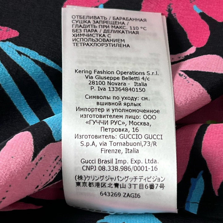 美品▲GUCCI グッチ 21SS 643269 Ken Scott シルク100％ フローラル柄 ボウタイ ブラウス マルチカラー 36 イタリア製 正規品 レディース