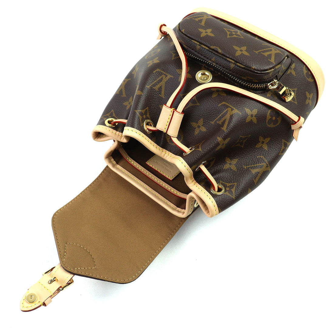 未使用品△LOUIS VUITTON ルイヴィトン M11199 モンスリ MINI モノグラム バックパック リュックサック デイパック 茶色 36 定価500500円