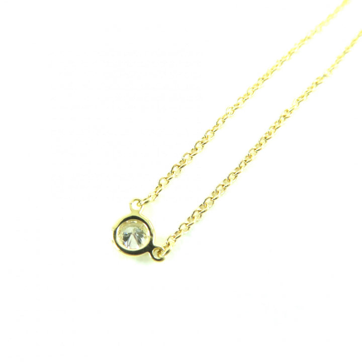 美品◇ティファニー バイザヤード エルサペレッティ K18 750YG ダイヤ0.05ct 枠直径約3.80mm ネックレス 重量1.79g 定価217800円 現行品
